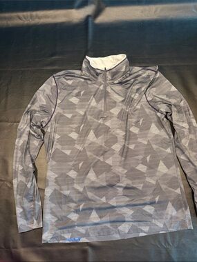 Robert Graham Men's Gray Geometric Half-Zip Pullover